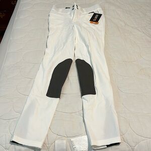 White Kerrits knee patch riding breech